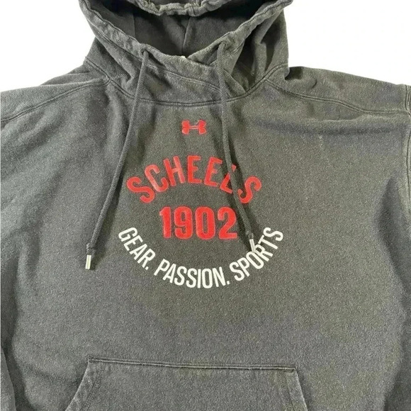 Under Armour Scheels 1902 Hooded Sweatshirt Black Size Large - Picture 2 of 10